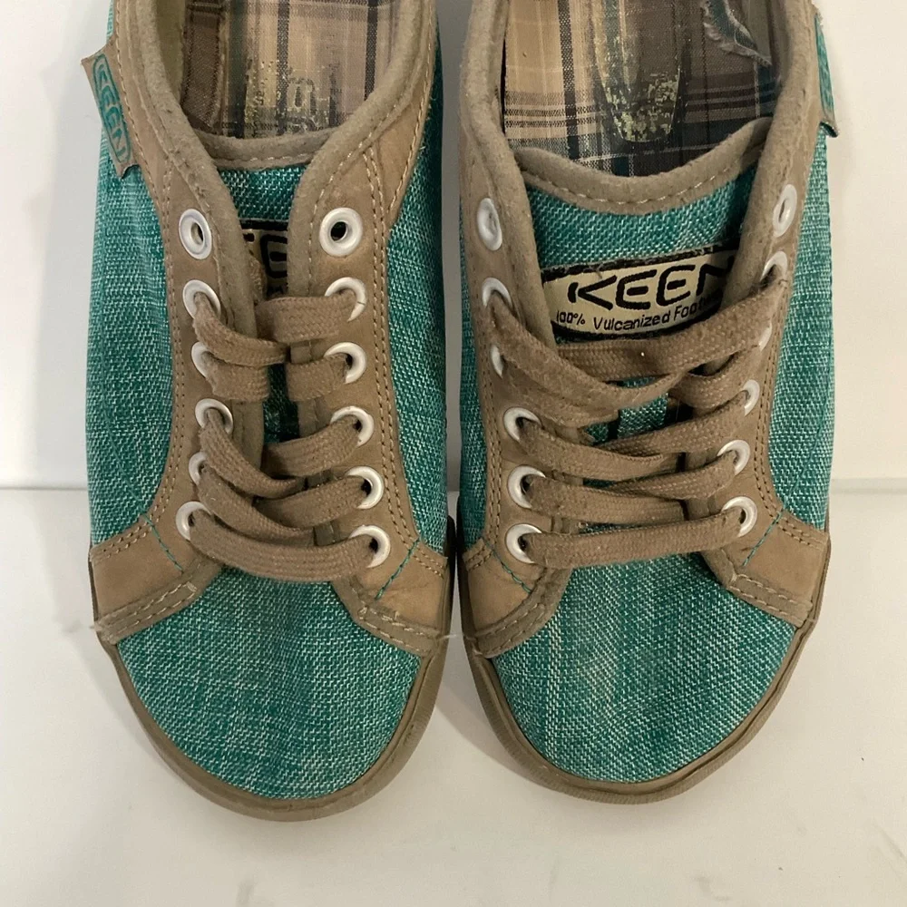 KEEN Arcata Teal & Brown Canvas Lace-Up Sneakers